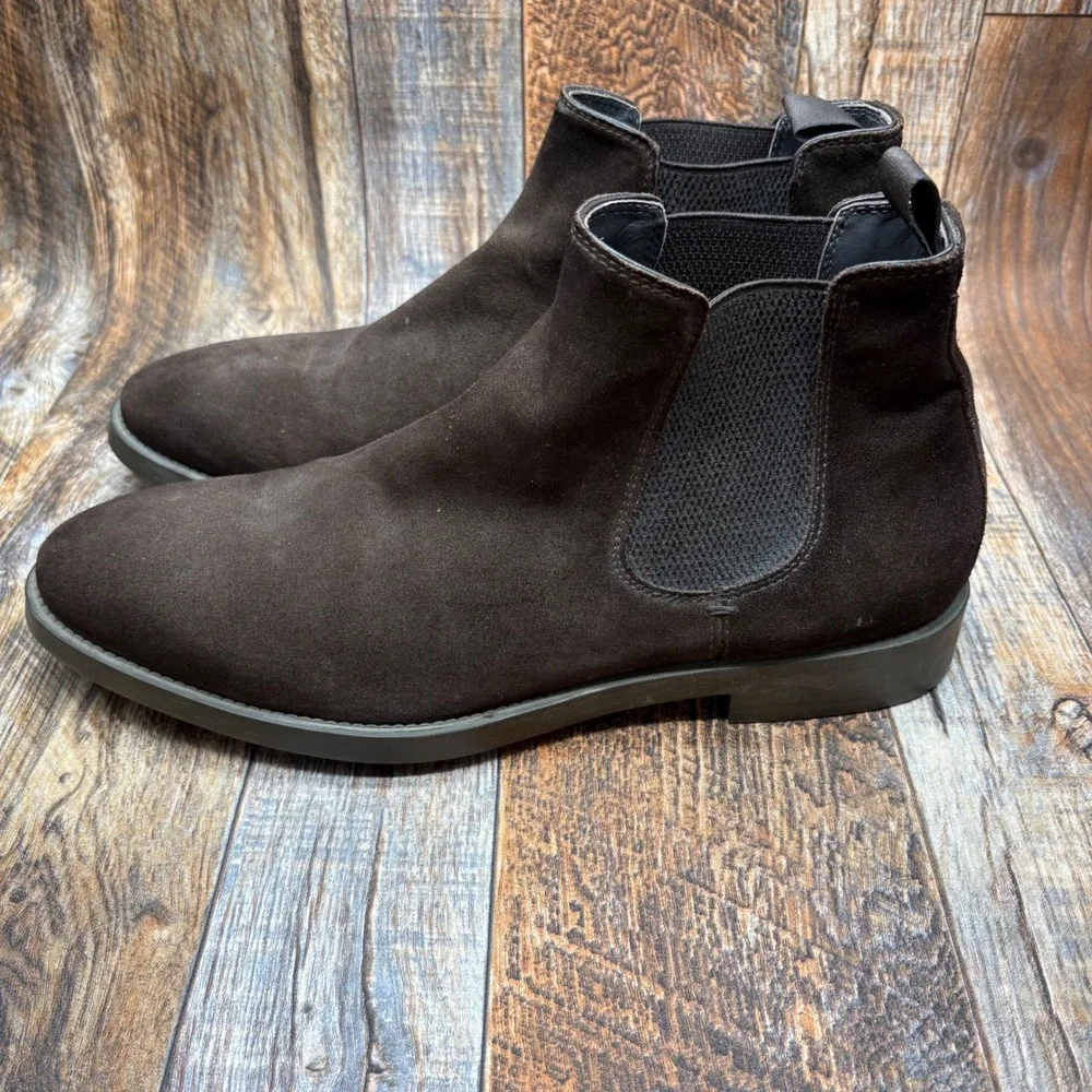 To Boot New York Adam Derrick Mens Brown Suede Chelsea Boots Size 10.5